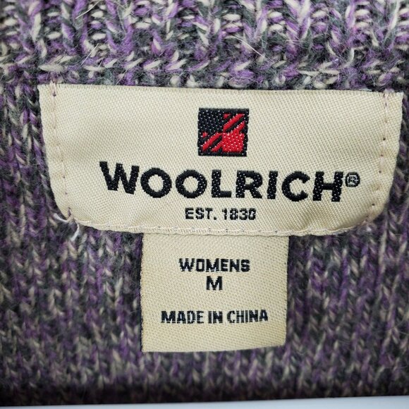 Vintage Woolrich Mock Neck Fair Isle Textured Grandma Sweater Size Medium - Picture 2 of 9